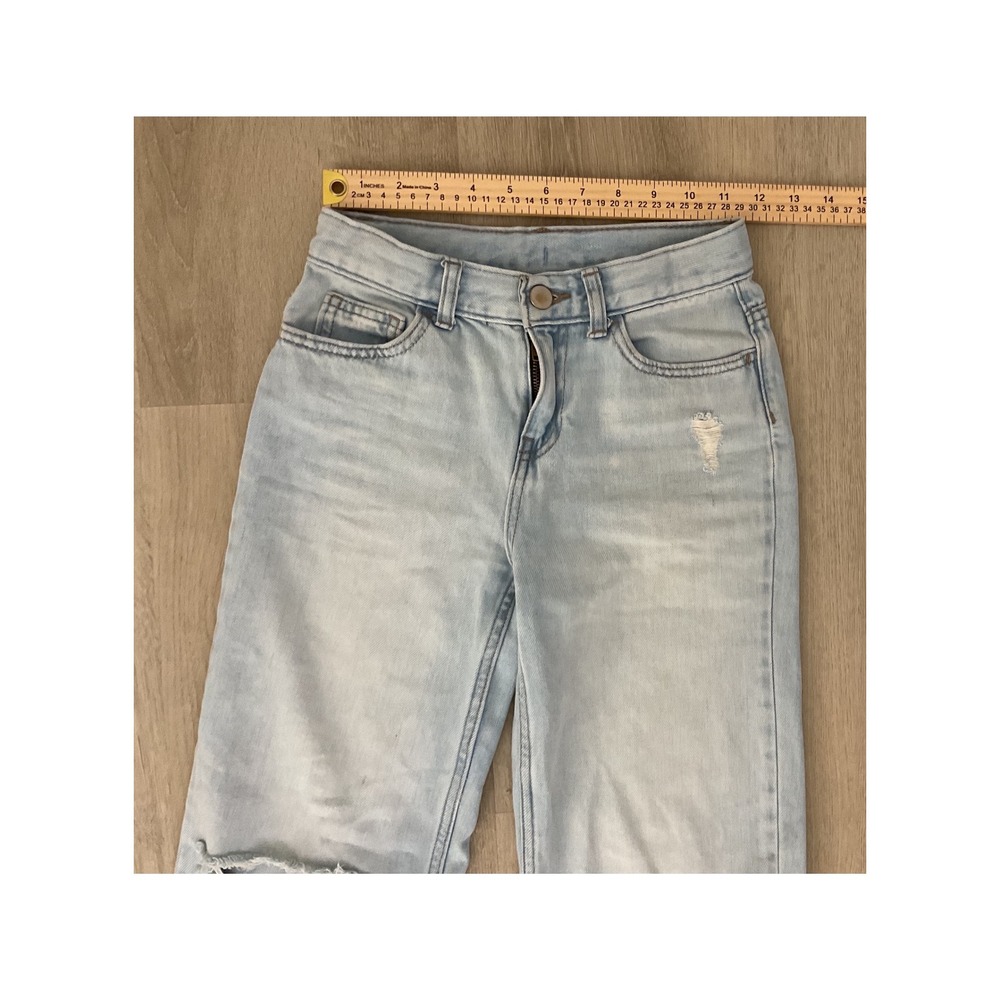 Wonder Nation Girls Light Wash Distressed Wide Leg Jeans Size 8 Adjustable Waist - Picture 4 of 7